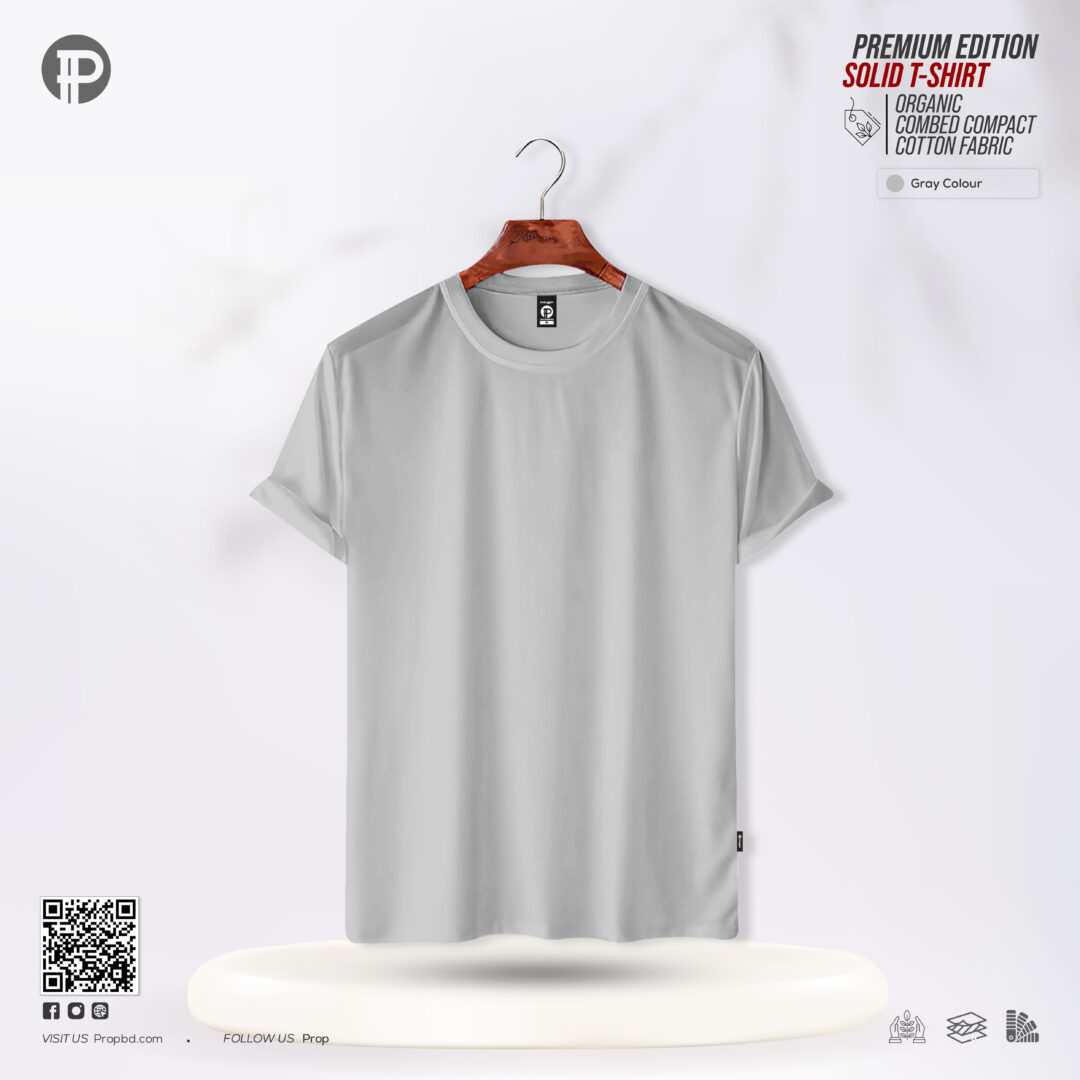 Mens Premium Blank T-Shirt – Silver – Prop Bangladesh