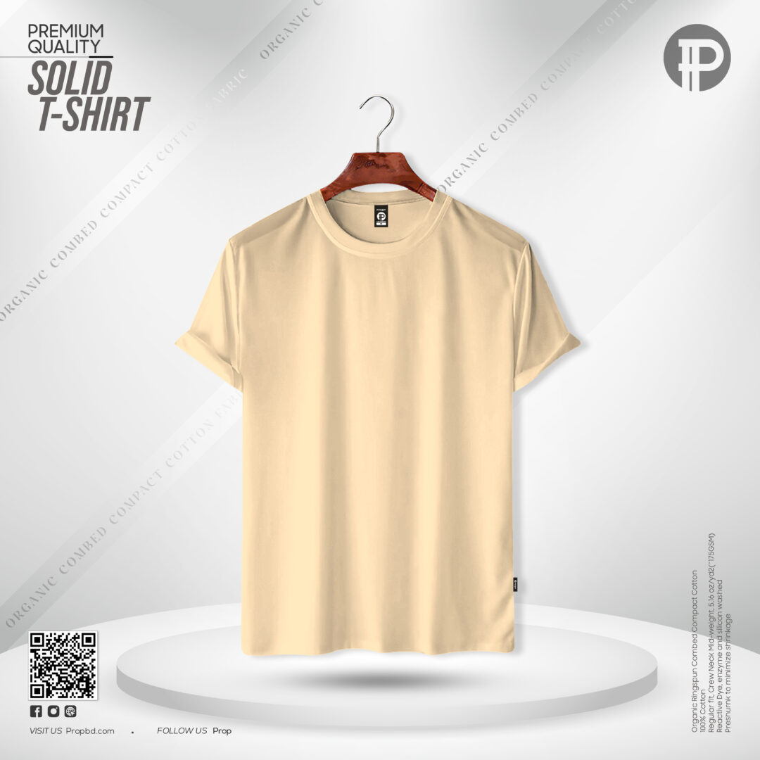 Mens Premium Solid T-Shirt - Cream