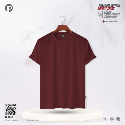 Mens Premium Solid T-Shirt - Red Wine